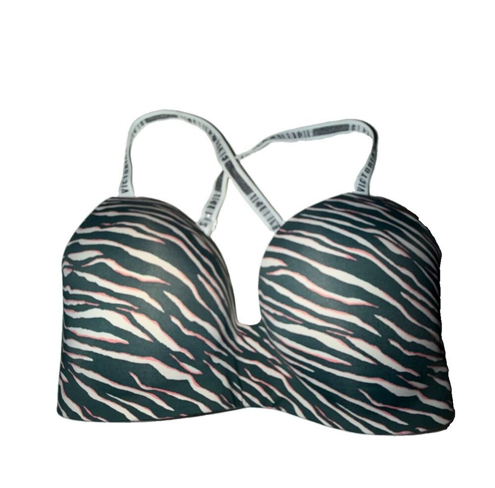 Victoria's Secret Women’s T-Shirt Lightly Lined Wireless Zebra Bra 34DD